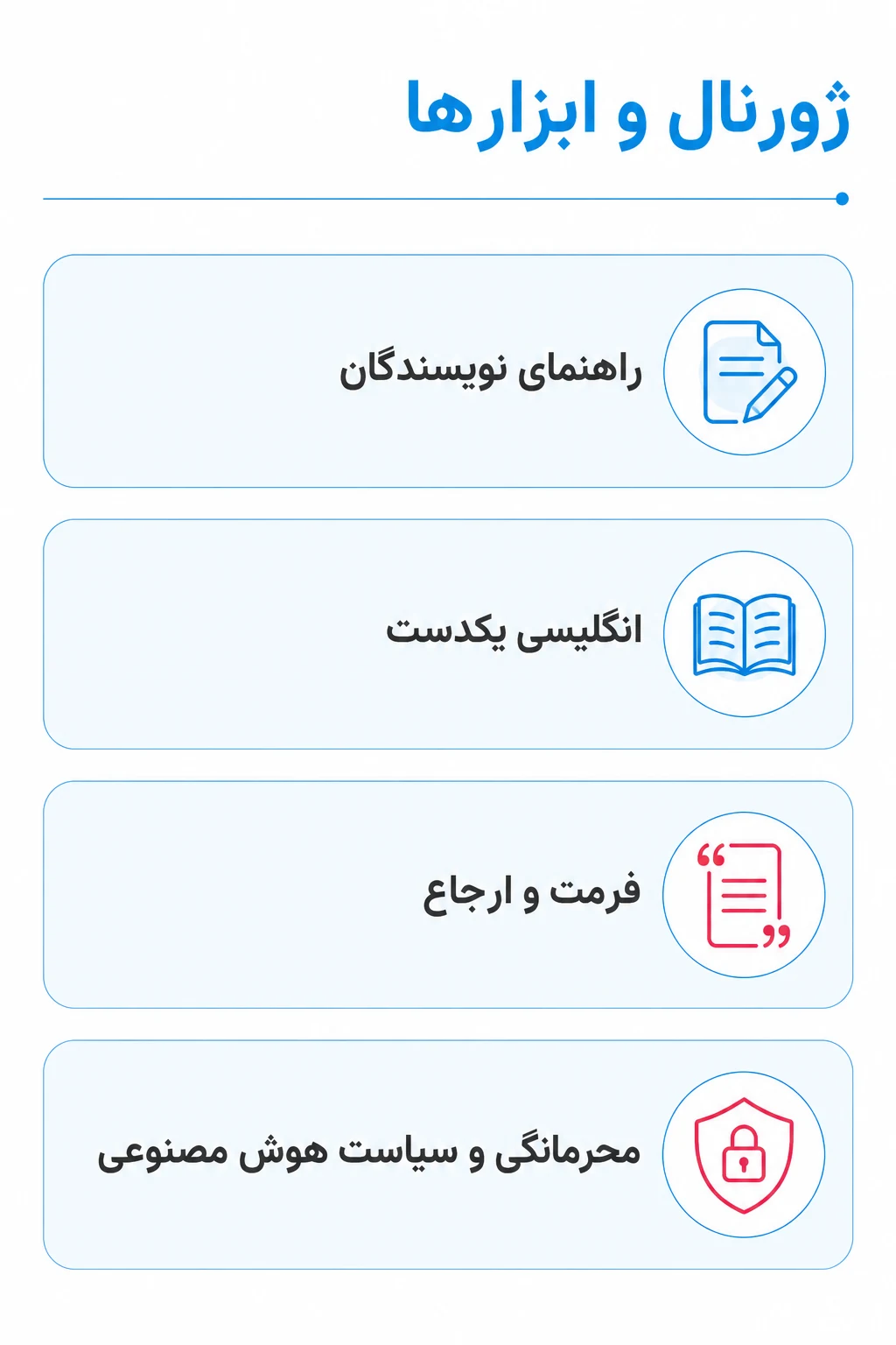 نادیدهگرفتن راهنمای ژورنال و استفاده بیاحتیاط از ابزارها نادیدهگرفتن راهنمای ژورنال و استفاده بیاحتیاط از ابزارها