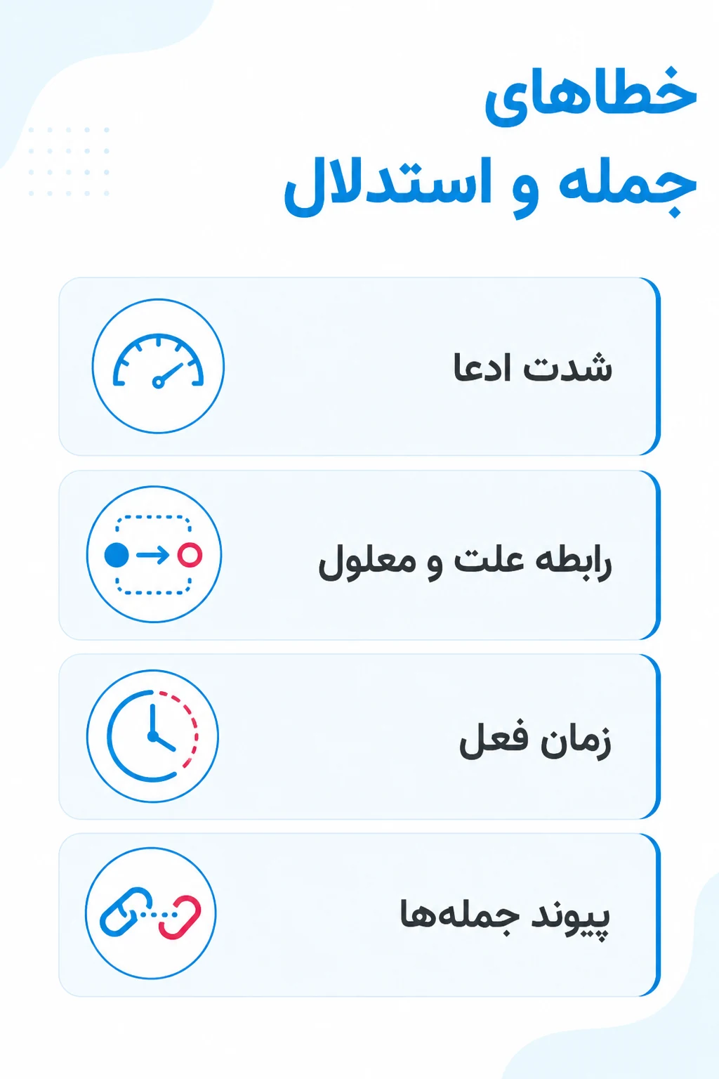 خطاهای جمله و لحن که استدلال مقاله را ضعیف میکنند خطاهای جمله و لحن که استدلال مقاله را ضعیف میکنند